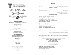 2015 Carol Concert - Texas Tech University Departments