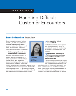 Handling Difficult Customer Encounters