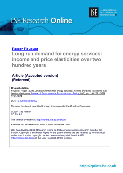 Long run demand for energy services: income and price elasticities