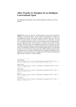 Affect Transfer by Metaphor for an Intelligent Conversational Agent