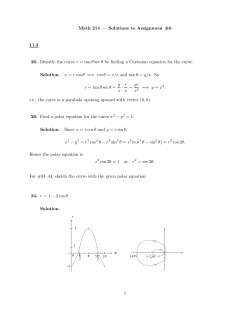 Math 214 — Solutions to Assignment #6 11.3 20. Identify the curve r