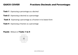 QUICK COVER Fractions Decimals and Percentages
