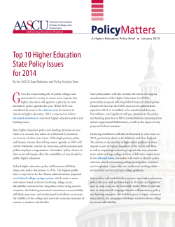 Top 10 Higher Education State Policy Issues
