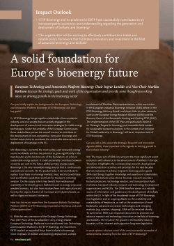 A solid foundation for Europe`s bioenergy future