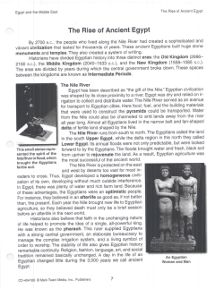 The Rise of Ancient EgYPt