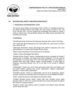 Soccer Goal Safety Policy