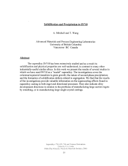 Solidification and Precipitation in IN718