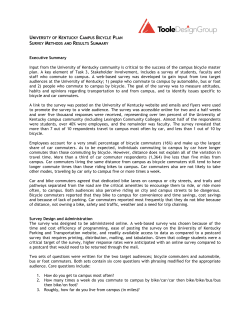 UNIVERSITY OF KENTUCKY CAMPUS BICYCLE PLAN SURVEY