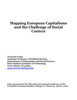Mapping European Capitalisms and the Challenge - Rose