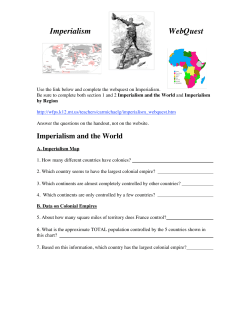 Imperialism WebQuest2010