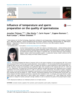 Influence of temperature and sperm preparation on the quality of