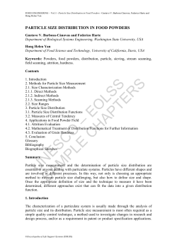 Particle Size Distribution in Food Powders