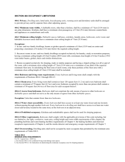 SECTION 404 OCCUPANCY LIMITATIONS 404.1 Privacy. Dwelling