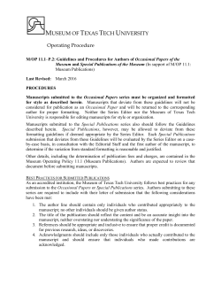 Guidelines and Procedures for Authors