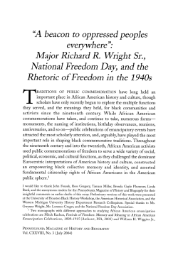 Major Richard R. Wright Sr., National Freedom Day, and the