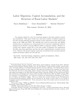 Labor Migration, Capital Accumulation, and the Structure of Rural