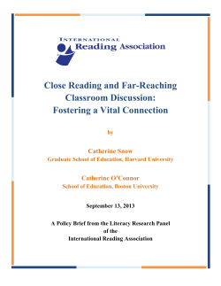 Close Reading and Far-Reaching Classroom Discussion: Fostering