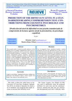 PREDICTION OF THE DIFFICULTY LEVEL IN A STAN