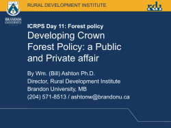 Developing Crown Forest Policy: a Public and Private affair