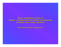 Physics and Religious Studies 43 Origins: A