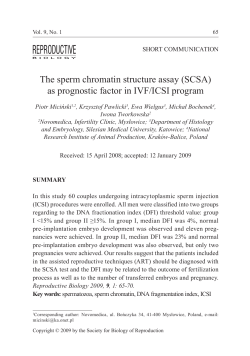 The sperm chromatin structure assay (SCSA) as prognostic factor in