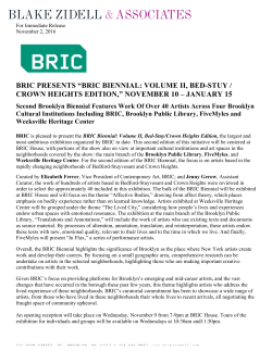 press release - BRIC Arts Media