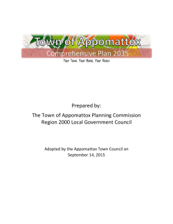 Prepared by: The Town of Appomattox Planning Commission
