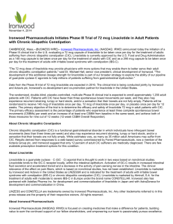 Ironwood Pharmaceuticals Initiates Phase III Trial of 72 mcg