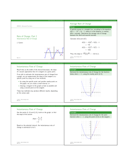 Rate of Change, Part 2 Average Rate of Change Instantaneous Rate