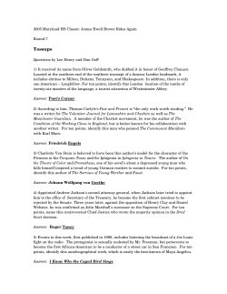 Tossups - Quizbowl Packet