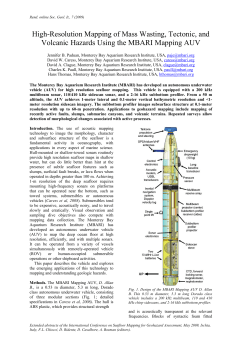 High-Resolution Multibeam, Sidescan and Subbottom Surveys of