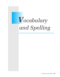 Vocabulary and Spelling