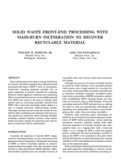 Solid Waste Front-End Processing with Mass