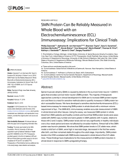 SMN Protein Can Be Reliably Measured in Whole
