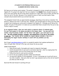 Precalculus - Greensboro Day School