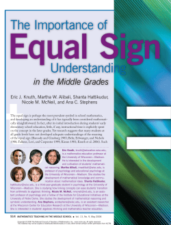 The Importance of Equal Sign Understanding
