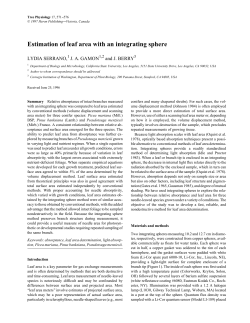 Estimation of leaf area with an integrating sphere