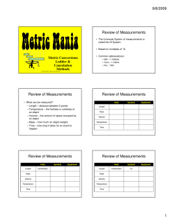 Review of Measurements