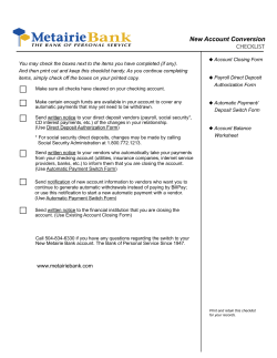 switch kit - Metairie Bank