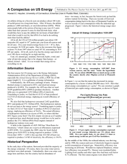 A Conspectus on US Energy