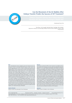 Can the Movement of the Air Bubbles After Embryo Transfer Predict
