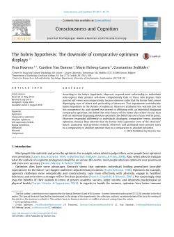 The hubris hypothesis: The downside of comparative optimism