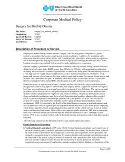 Corporate Medical Policy Surgery for Morbid Obesity