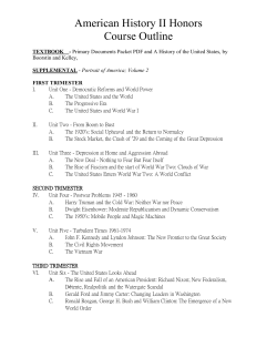 American History II Honors Course Outline