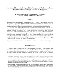 Institutional Perspective in Supply Chain Management - FFTC-AP