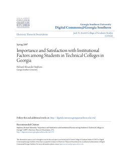 Importance and Satisfaction with Institutional Factors among