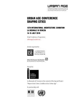 URBAN AGE CONFERENCE SHAPING CITIES