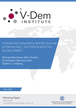 Institutional Subsystems and the Survival of Democracy: Do - V-Dem