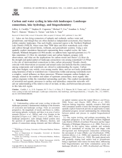 Carbon and water cycling in lake