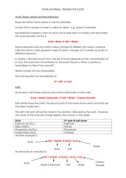 C2 Acids and bases
